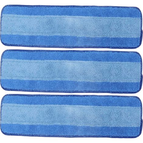 Lot de 3 recharges de lingettes pour balai à franges double usage (humide/sec) en microfibre réutilisable pour le nettoyage des sols Bona. (1/5)