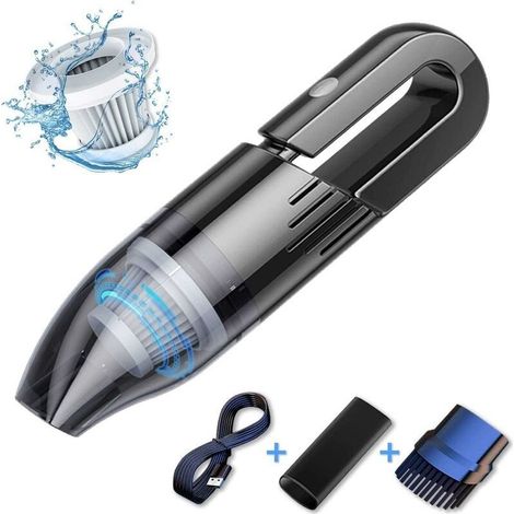 Mini Handheld Vacuum Cleaner Cordless Portable with 6kPa Powerful Suction and 120W High Power, Fast Charging for Pet Hair, Home and Car Cleaning, Black (1/5)