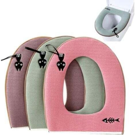 3-Piece Toilet Seat Cover Set, Toilet Seat Cover, Washable Toilet Seat Cushion (1/4)