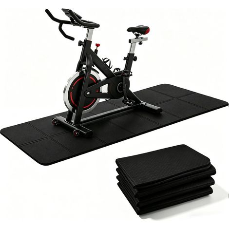 Tapis de protection de sol pliable 183 × 61 cm - Épaisseur 6 mm - Antidérapant et isolation acoustique - Tapis de protection pour tapis de course, vélo d'appartement, vélo elliptique, tapis de marche (1/5)