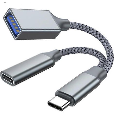 Câble adaptateur OTG USB Type-C vers USB-C à charge rapide PD10W pour téléphone portable et ordinateur portable (1/5)