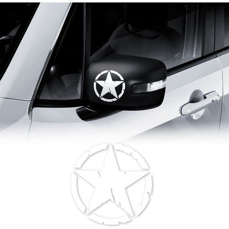 Adesivi Stella Army per Jeep Renegade, 2 Pezzi - Dimensione: 9 CM - Colore: BIANCO