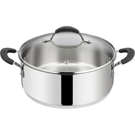 sauteuse 2 anses 26 cm + couvercle - tempra inox - lagostina