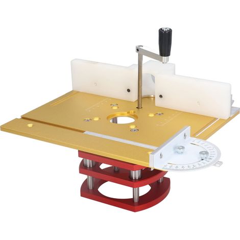 Ej.Life Oberfräsenlift mit Oberplatte, Universelles Design, 51 Mm Hubhub, Leicht und Rostfrei, Einfache Installation für Holzbearbeitungsmaschinen (Gold) A (1/5)
