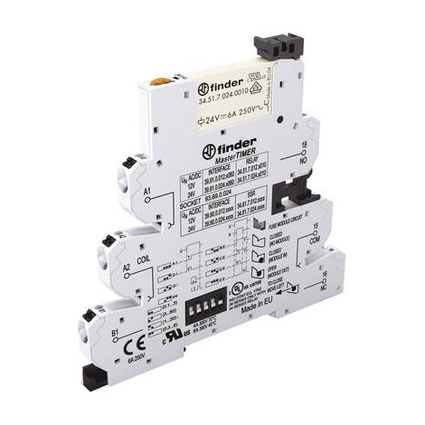 Interface mécanique masterTIMER 1RT 6A 12V AC DC bornes auto FINDER 399100120060