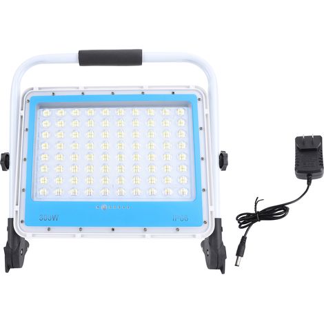 Projecteur LED de Chantier 300W 480 LEDs 40000LM Étanche IP66 avec Trépied Réglable et Batterie Rechargeable pour Garage Atelier
