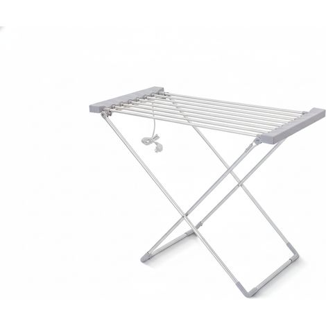 Stendino Elettrico 120W Pieghevole Stendibiancheria Riscaldato Salvaspazio 8tubi in Alluminio no ruggine  – rapida Asciugabiancheria stenditura 6 metri