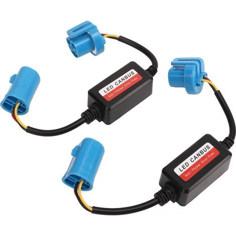 2 pièces décodeur de phare 9007 HB5 prise 12V DC anti-scintillement résistance correcteur d'erreur pour LED phare ou anti-brouillard