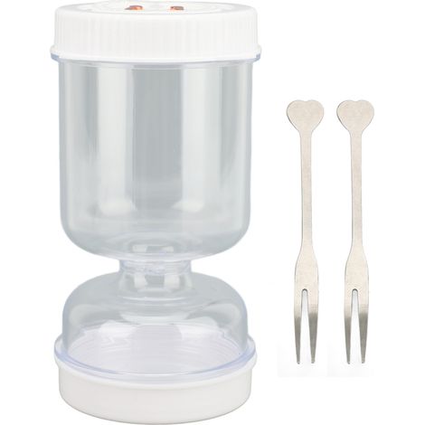 Tarro para encurtidos de 750 ml (25 oz) con forma de reloj de arena, a prueba de fugas y con separador de jugo para encurtidos y jalapeños. (1/5)