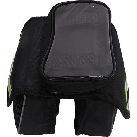 Fahrradhandytasche, 600D Nylon, transparente TPU-Folie, stoßfest, hohe Sicherheit, Rahmentasche, 4,8 bis 5,7 Zoll, grün (1/5)