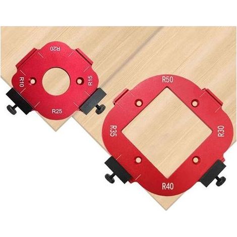 Lntyq Lot de 2 gabarits de défonceuse d'angle 8 en 1 pour le travail du bois R10 R15 R20 R25 R30 R35 R40 R50 (1/5)
