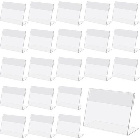 Label, 30 acrylic price tag holders, acrylic desk signs, small, acrylic label holder 8 x 5 cm, transparent price tag holder, suitable for offices, shops, etc. (1/5)
