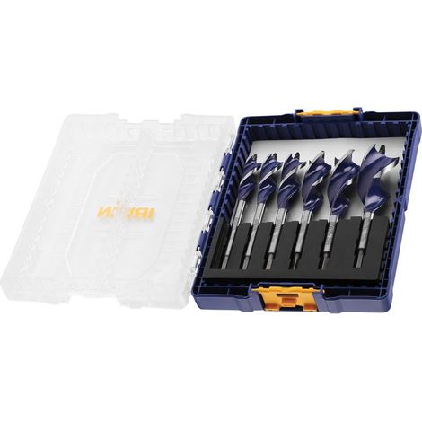 IRWIN Blue Groove 6-Piece Wood Drill Bit Set with Medium Hardness in Storage Case
