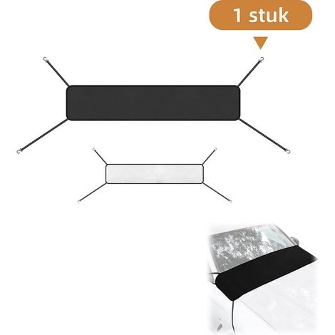 Housse de protection pour pare-brise - Housse d'hiver pour voiture - Protection du véhicule - Taille universelle - 154 x 37 cm - Argent (1/5)