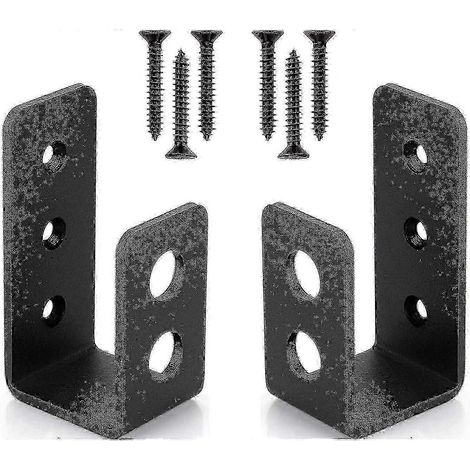 Supports de barre de sécurité robustes en acier en forme de U pour porte 2x4 - lot de 2 - pour fixation et montage (1/5)