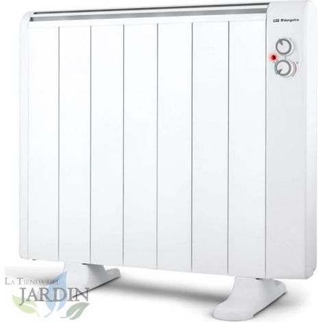 Radiateur Electrique Basse Consommation 7 éléments 1300W Orbegozo, pieds d'appui inclus, télécommande, minuterie