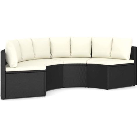 Maison Exclusive - 4-tlg. Garten-Sofagarnitur mit Auflagen Poly R (1/5)