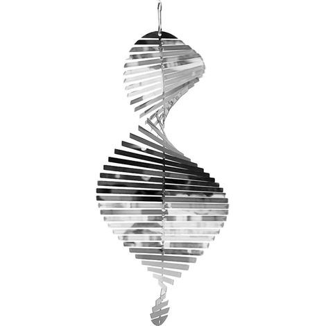 Carillon éolien suspendu en acier inoxydable à spirale 3D, pour cour, jardin, intérieur et extérieur, balcon, pendentif suspendu en acier inoxydable (1/5)