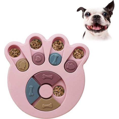 GDHZS-Bol de Nourriture Lente pour Chien, Ralentissez à Manger des Jouets de Chien, Jouet Lnteractif pour Chien, Chien Puzzle Antidérapante Durable, Jeu de Puzzle de Dressage de Chien (rose) (1/5)