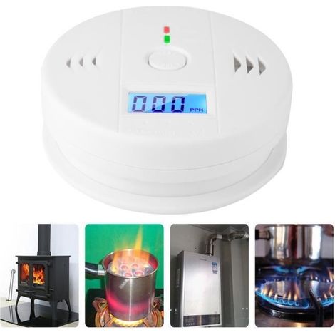 Détecteur de monoxyde de carbone DELAMAN - Alarme CO portable à pile avec écran numérique (1/4)
