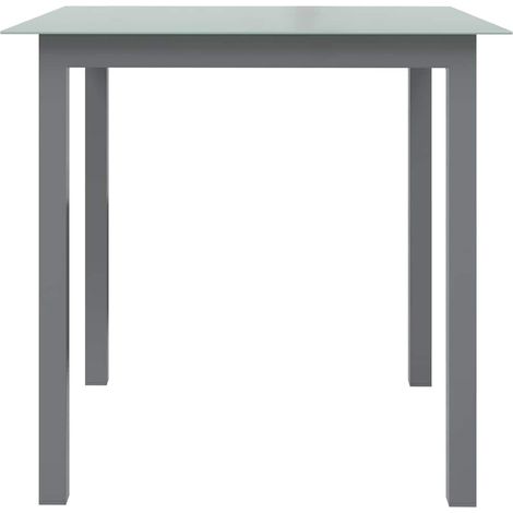 Maison Exclusive - Tavolo da Giardino Antracite 80x80x74 cm in Alluminio e Vetro (1/5)