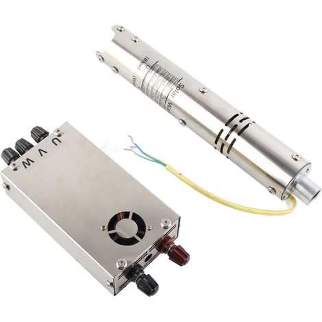 Pompe immergée solaire 24V DC sans balais, débit 30L/min, contrôleur MPPT NS242T-30, moteur vis sans fin, pour puits et irrigation. (1/5)