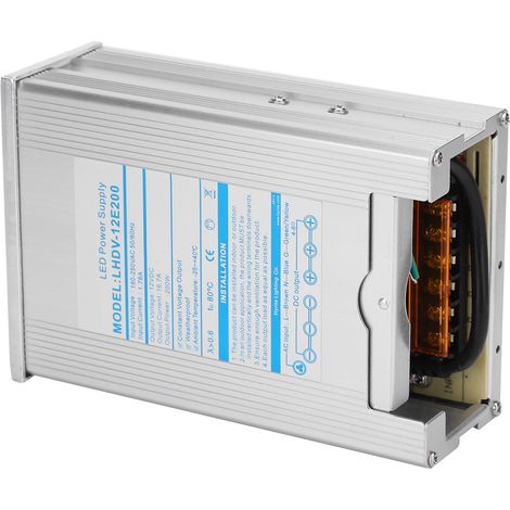 Alimentation à découpage étanche à la pluie, en alliage d'aluminium, pour module d'éclairage LED 200 W (LHDV&82095E 200 5 V) (1/5)