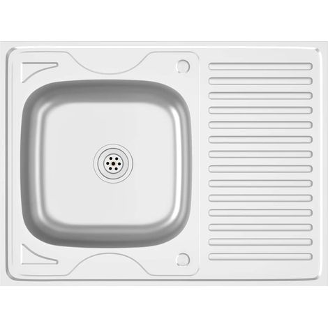 Maison Exclusive - Lavello da Cucina con Scarico Argento 800x600x155 mm Acciaio