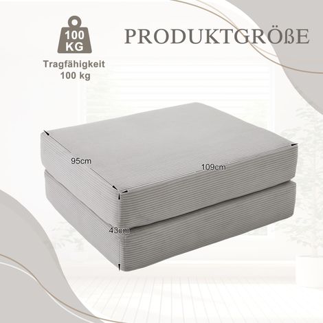 Coussin compressible Cord – 2 blocs de mousse épais, doux et hypoallergéniques pour un confort optimal. Repliable en fauteuil individuel, gain de place, modulable et polyvalent pour toute pièce. (1/5)
