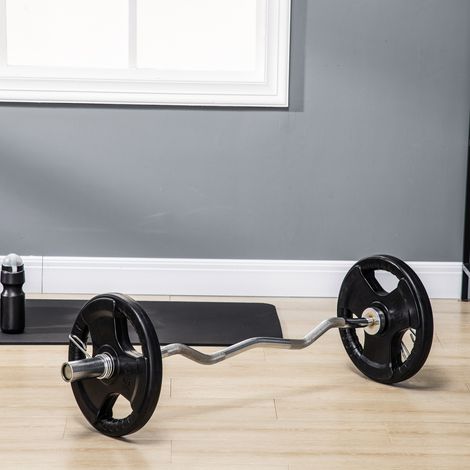 SPORTNOW Hantelscheibe, 2er-Set, 15 kg pro Scheibe, drei Griffe, bodenschonender Gummimantel, Metall