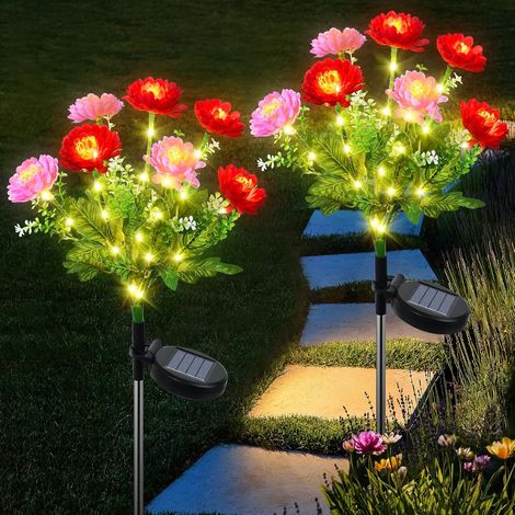 Lampe Solaire Exterieur Jardin, 2 Pièces Lampes Solaires Exterieures, Decoration Jardin Exterieur pour Jardin, Chemins, Terrasse,Patio, Allée