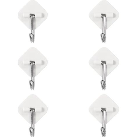 Adhesive Hook, 6 Pieces Self Adhesive Hook, Towel Hook, Wall Adhesive Hook, Multi-Purpose Hook, for Bathroom, Kitchen, Wall, Door (1/5)