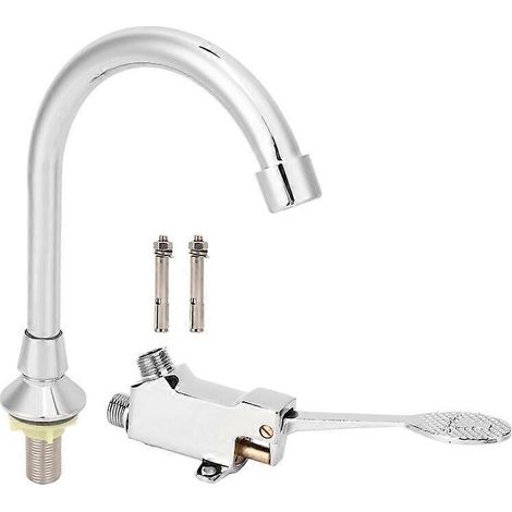 Ensemble de robinetterie à pédale pour lavabo de salle de bain et laboratoire médical, kit d'accessoires pour robinet d'évier à pédale. (1/5)