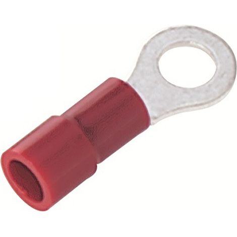 Cosses à œillet RS PRO, Isolé, Rouge, 1.5mm², 5.3mm, 8mm (1/2)