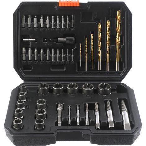 Kit 48 pièces extracteur boulons/vis – 13 douilles impact, 6 forets HSS, 20 extracteurs. (1/5)