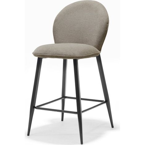 Tabouret de Bar Chaise Haute en Tissu Beige pour Cuisine et Salon - PANGIVO (1/2)