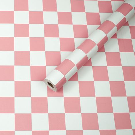 Papier Peint Autoadhésif Rose et Blanc Mosaïque Carreaux à Décoller et à Coller 44,5x500cm Papier Peint Géométrique Étanche Vinyle Rouleau pour Cuisine Salle de Bain Cabinet (1/5)