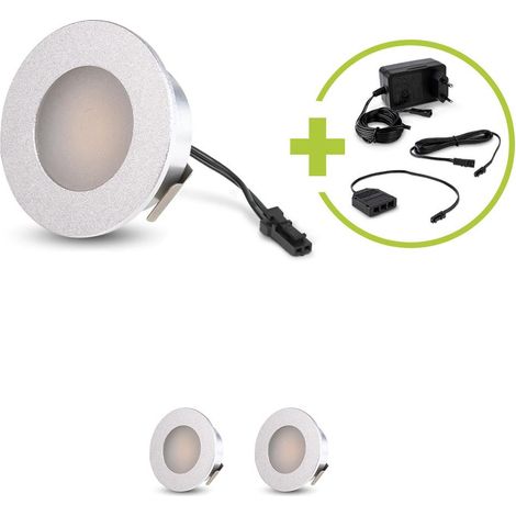 LED Mini Einbauspot rund 1.2W 12V IP20 Ausschnitt Ø32mm - Lichtfarbe: Warmweiß 3000K - Anzahl: 3x