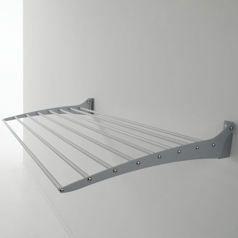 Étendoir à linge mural pliable en aluminium anodisé – 8 tubes résistants aux intempéries – Dimensions 80x57x9 cm – Pour usage intérieur et extérieur – Foxydry (1/5)