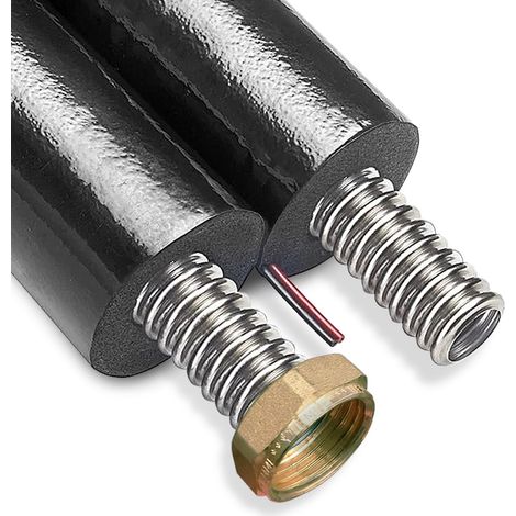 Tubazione Solarflex doppia in acciaio inox spess. isolante 13mm DN16 - 10 metri + kit
