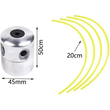 2 Pièces Tete Debroussailleuse Universelle Aluminium Fils Tête Nylon Cut Fil Tête de Coupe en Aluminium Coupe Bordure Tête de Coupe Herbe Kit pour Débroussailleuse Tondeuse à Gazon (1/4)