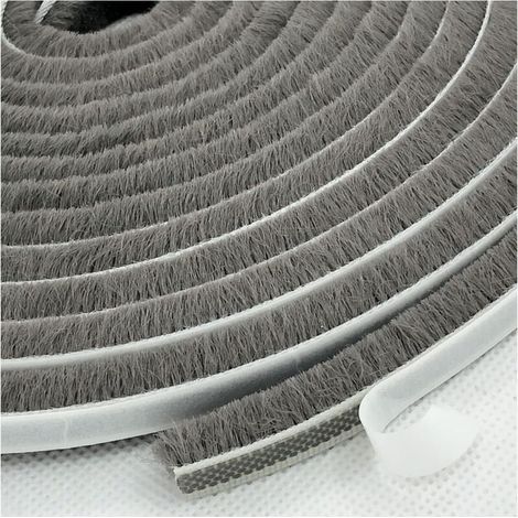 Brosse de joint d'étanchéité pour fenêtres/portes coulissantes, côté cadre (33 pi x 11/32 po de support x 11/32 po de brosse, gris) (1/5)