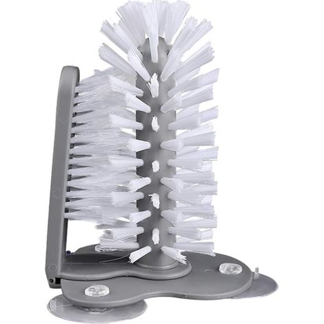 Brosse de nettoyage pour bouteilles, bouilloires, verres à bière, verres à pied, verres à vin rouge et évier de bar ou cuisine, avec ventouse (1/5)