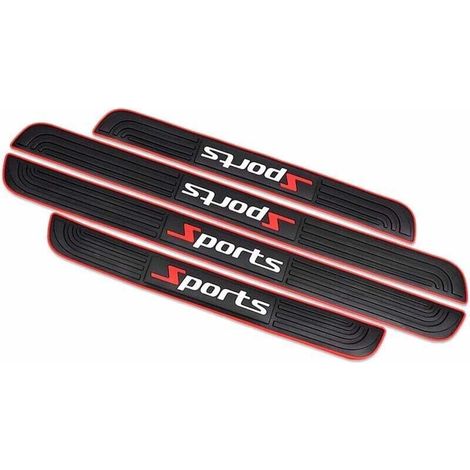 Autocollants Seuil Porte, 4pcs Protection Seuil Portière, Barres Seuil Porte Voiture, Seuil Protecteurs Autocollant, Seuil Porte Voiture, Bandes de protection Anti-salissures Caoutchouc Souple PVC