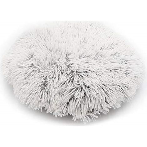 Coussin Rond Fourrure Extra Longue pour Chat/Petit Chien Panier Couchage Confort Doux Taille S (1/2)