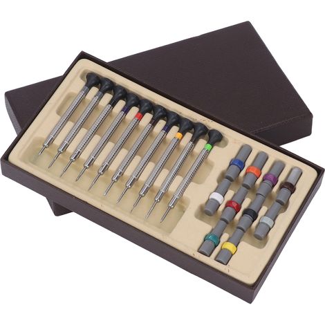10-teiliges Uhrenreparatur-Schraubendreher-Set, Edelstahl, gerändelt, präzise Handwerkzeuge (1/5)