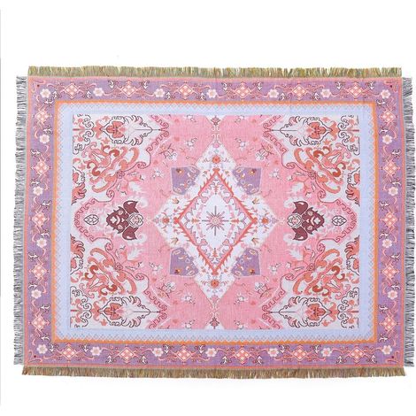 Couverture Plaid En Coton Tissé Avec Gland Style Ethnique Bohème Motif Géométrique Aztèque Navajo Jeté De Lit Jeté De Canapé Couvre-Lit Couverture De Camping Tapisserie Nappes Tapis 160x130cm (1/5)