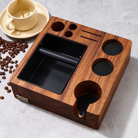 Station de Tassage Espresso 54 mm  Espace Barista avec Presse, Distributeur, Organisateur de Comptoir, Support de Porte-Filtre et Rangement Multi-Accessoires (1/5)