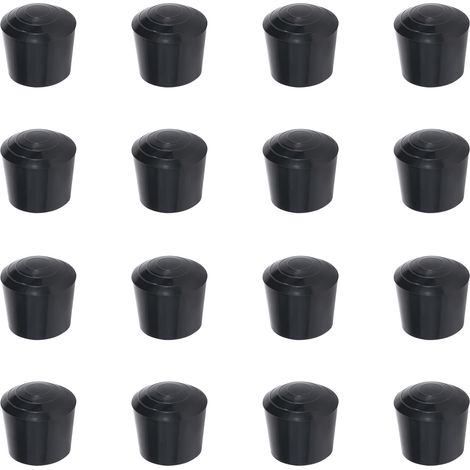 Bouchons Protecteurs Pour Pieds De Chaise - Caoutchouc Noir - Diamètre Intérieur 22 mm - Pour Protection Sol Et Réduction Bruit - Lot De 16