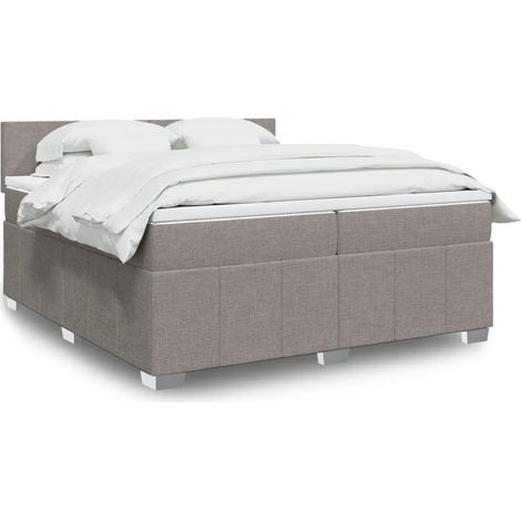 Boxspringbett mit Matratze Taupe 200x200 cm Stoff (1/5)